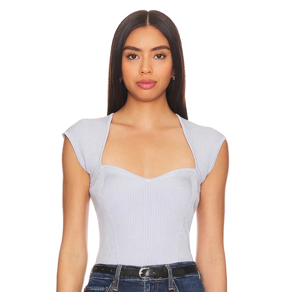 Jonathan Simkhai Light Blue Crop Top